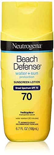 Neutrogena Beach Defense Water Resistant Sunscreen Body Lotion with Broad Spectrum SPF 70 (6.7 oz - 2 Pack)