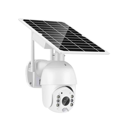 Cámara de seguridad, Cámara solar PTZ 4G con carcasa de metal, panel 8 W, impermeable, for exteriores, visión nocturna a color, alarma PIR, audio bidireccional Para seguridad del hogar(4G Camera 64G)