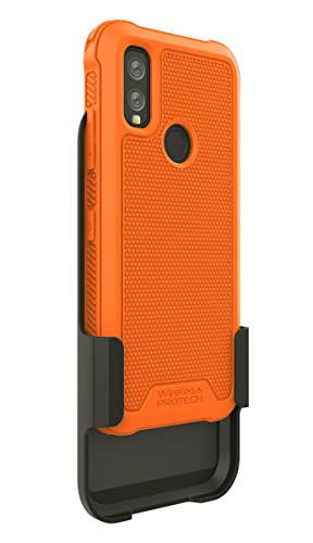 Wireless Protech Case With Clip Compatible With The Kyocera Durasport Phone Model C6930. Heavy Duty Rotating Belt Clip Holster And Rugged Flexible Tpu Case Combo (Orange) #TOP5