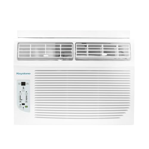 Keystone 12,000 BTU Window Air Conditioner with 11,000 BTU Supplemental Heating and Dehumidification, 230V, Window AC Unit for Living Room, Apartment, Medium Sized Rooms up to 550 Sq.Ft.