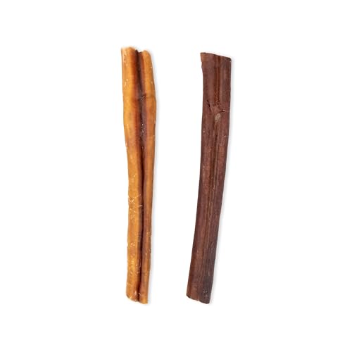 Image of GigaBite Bully Sticks for Dogs All Natural Beef Pizzle Dog Chews, Odor & Rawhide Free Dog Treats, Long Lasting High Protein Chews Digestible Dental Dog Treat - Sticks (Regular 6 inch), Pack of 20