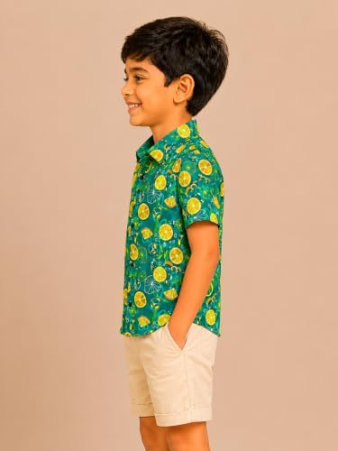 Image of RICH COPPER Fashionable Cotton Printed Half Sleeve Casual Shirt for Men Featuring Lightweight Fabric and Modern Design