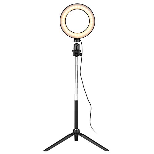 Sunbaca 6 Polegada Mini LED Ring Light Fotografia Lâmpada Regulável 3 Modos de Iluminação Alimentado