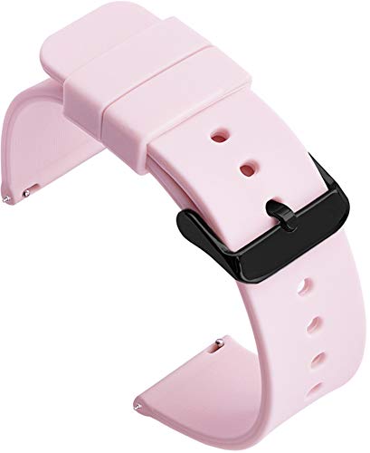 Shieranlee Silicone 16MM Cinturino Sgancio Rapido Ricambio per for Fossil Q Accomplice,Carlie, Harper, Neely; Moto 360 2nd Gen Women's 42mm,Huawei B5