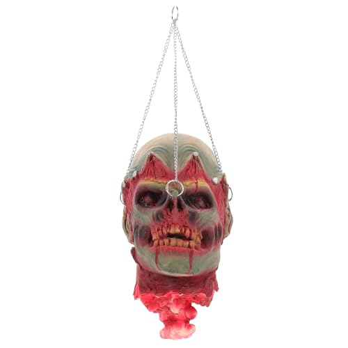Crâne sanglant et effrayant d'Halloween, accessoire tête coupée de 46 cm suspendue