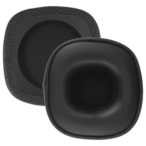Almohadillas Repuesto Compatible con Marshall Major III, Almohadillas Inalámbricos con Cojines de Cuero Proteico y Espuma Viscoelástica(1Par Negro)
