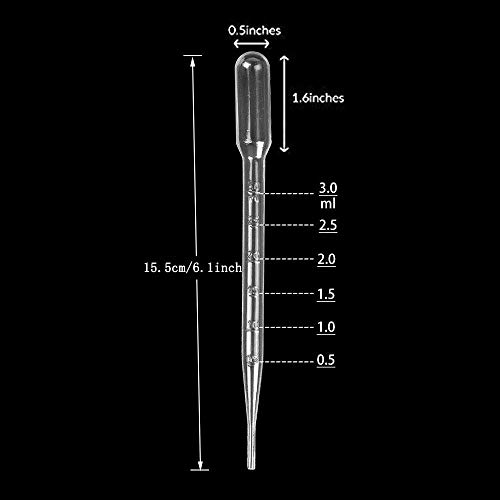 3ml Pipettes Plastic Transfer Pipettes Eye Dropper, Essential Oils Pipettes Dropper Makeup Tool - 50 Pcs - Thumbnail 4