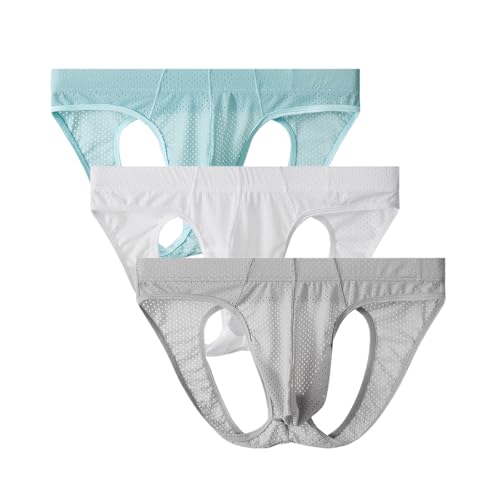 Baoneite Mens Fashion Sports Jock Straps Thong U-Pouch Support for Gym & Running Mesh G-String Underwear (US, Alpha, Large, Regular, Regular, Color Set B)