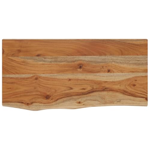 vidaXL Étagère Murale, Tablette Flottante, Décoration Murale de Bureau Salle de Séjour, Rectangulaire Massif Acacia Bordure Assortie