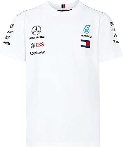 Image of Mercedes AMG Petronas Motorsport Team F1 Driver T-Shirt - White - 1/2 Year