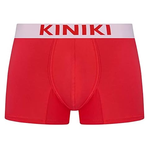Kiniki Men's Bamboo Moisture Wicking, Ultra Soft, Antibaterial Boxer Underwear - Red Cover