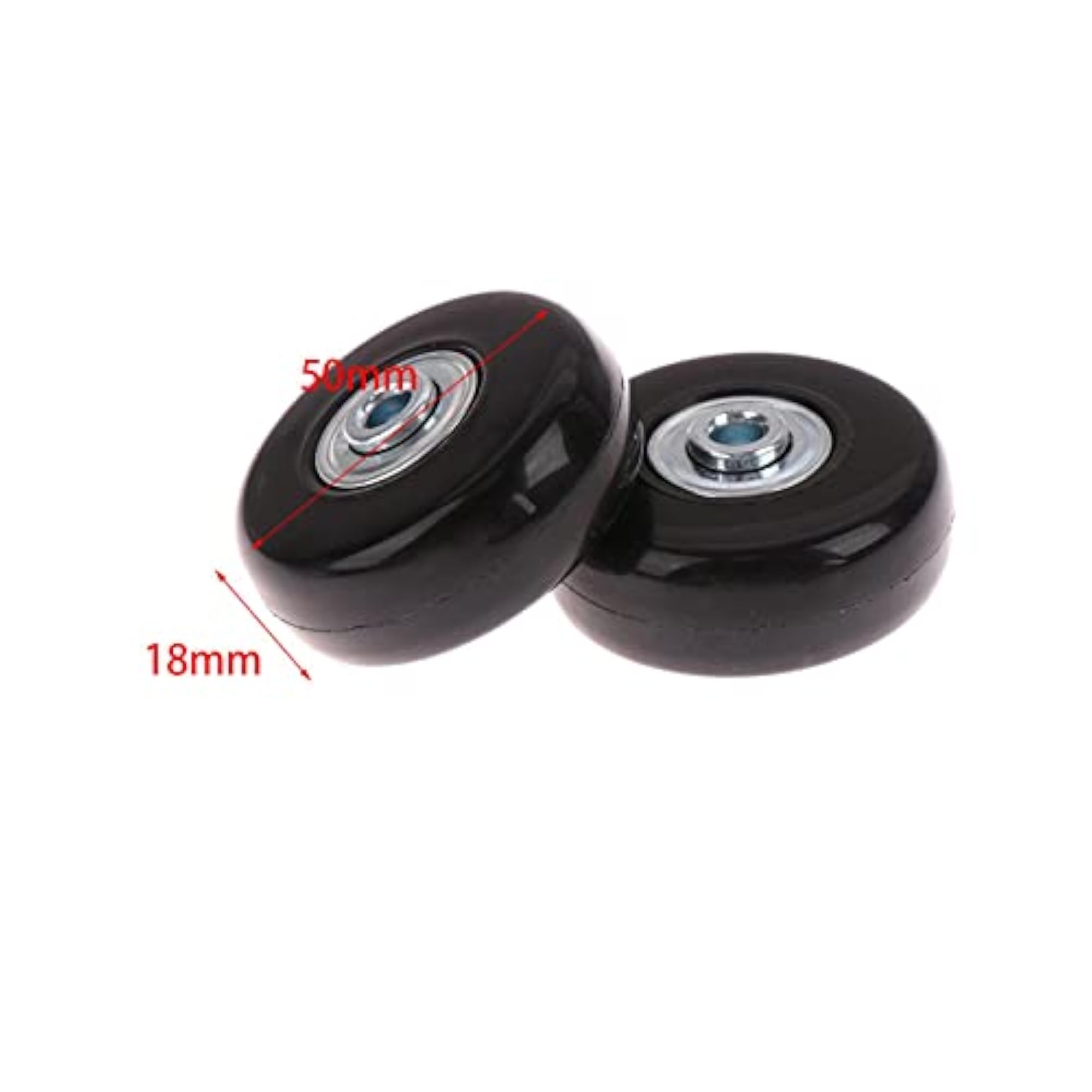 2Pcs Luggage Suitcase Wheels Replacement, 50mm Rubber