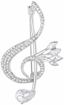 Sparkling Rhinestone Musical Note Brooch Pin Gold/Silver/Blue/Purple Crystal Note Brooch Lapel Pins 70/80S Music Enthusiast Pin Suit Dress Bag Hat Jewelry for Women image 5