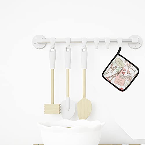 Caroline's Treasures Letter J Love In Paris Pink Pair Of Pot Holders , 7.5Hx7.5W, Multicolor #TOP2