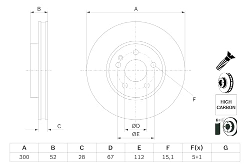 Bosch BD2543 Dischi Freno, Certificato ECE-R90, 1 Disco Freno Singolo - 2