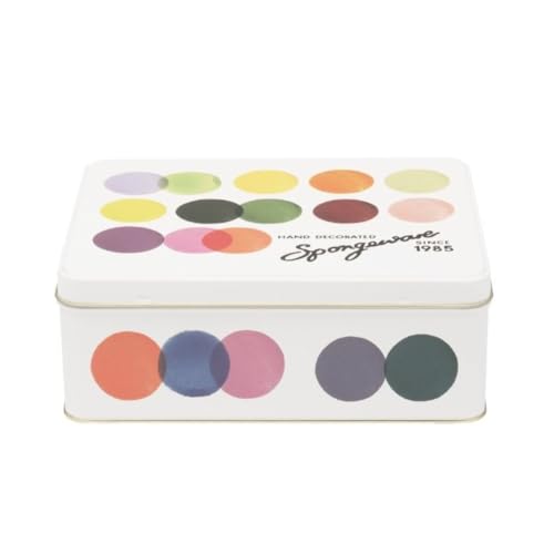 Emma Bridgewater Colour Palette Storage Tin Multicoloured Polka Dot Design 19.5 x 7.5 x 15.5 cm Metal Vintage Style Rectangular for Kitchen Storage and Home Organisation