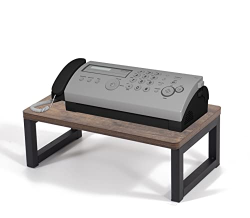 Join Iron Dark Brown Wood Computer Monitor Stand With Storage.laptop Computer Shelf.ergonomic Monitor Riser Desk Organizer.office Supplies,Printer,Imac,Pc,Fax Machine Shelving Rack #TOP6