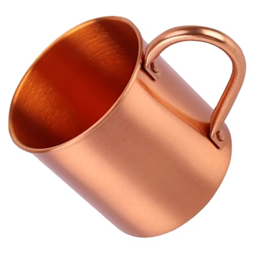 Toyvian Taza de Cobre Puro con Borde Enrollado Taza Vintage para Camping y Viajes Copa Portátil para Té y Café Diseño Elegante y Capacidad Grande