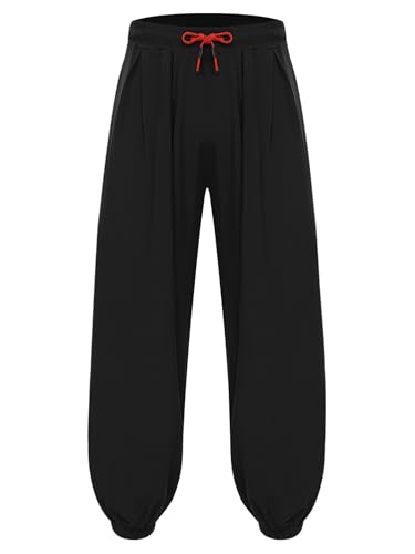 CHICTRY Mens Harem Pants Drawstring with Pockets Loose Bloomers Long Hippie Trousers for Daily Casual3