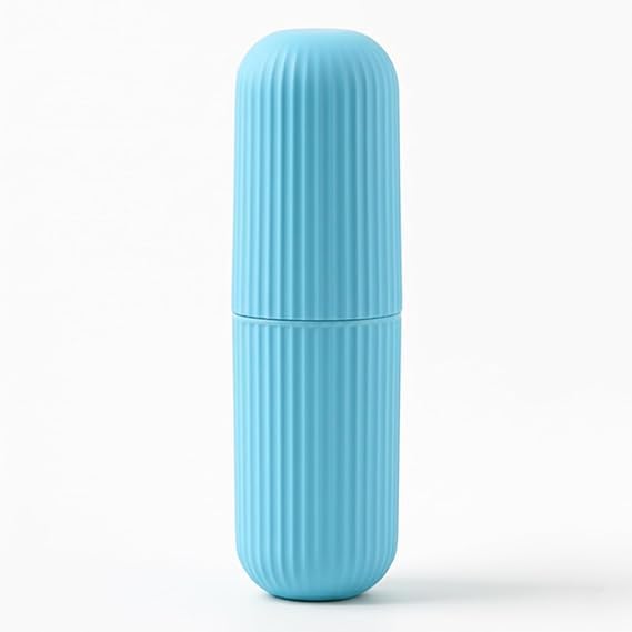 Image of tooth Brush Holder for Bathroom Travelling Cover Case Stand Box Container Wall Mounted Shelf Storage Organizer Accessories for Makeup Brush Cosmetic Pen Pencil Office Home Kitchen Plastic FreeStanding