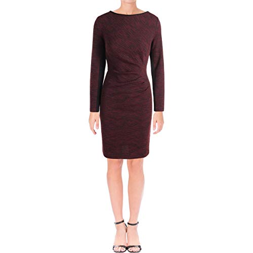 LAUREN RALPH LAUREN Womens Colorblock Long Sleeves Wear to Work Dress Red 162