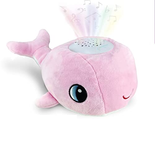 Cacchino's Baby Sleep Aid with Cry Sensor, Musical Night Light Star Projector and Sound Machine has Nursery Rhymes and Soothing Sounds Inc. White Noise. A Super Soft Plush Whale is an Ideal Gift.