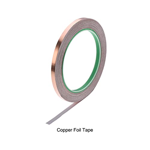 Image of Copper Foil Tape Conductive Adhesive Double Sided, [for EMI Shielding, Stained Glass, Paper Circuits, Grounding] - 1 /4 inch /66ft /2 Roll