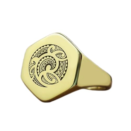 Bague tribale hexagonale hypoallergénique pour homme et femme aux doigts sensibles