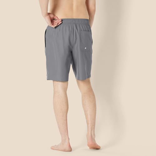 Image of Amazon Essentials Men's 9 inch Swim Trunks with Mesh Lining, Pockets, Drawstring Closure