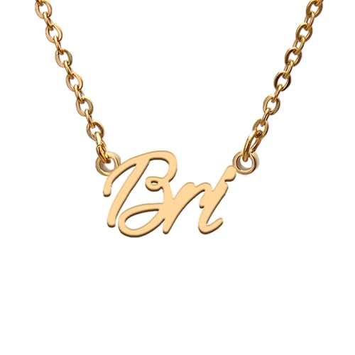 GR859C Bri Name Tag Necklaces for Her His Friends Familys Relationship Memory Jewelry Gift