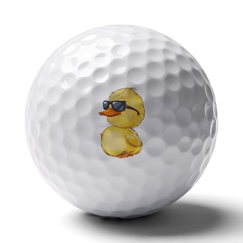 Little Duck with Glasses Practice Golf Ball Realistic Feel and Long Lasting Limited Training Balls Gifts for Men Women