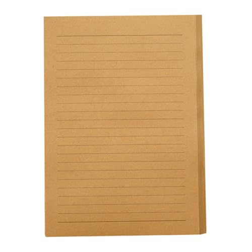 CONGARTENO 100枚 復古ビンテージ便箋 横書き罫線入り クラフト紙 手書き レタリング用 学生や手紙愛好家に おしゃれな深カ キ色で伝統的な感情
