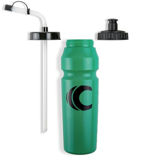 Image of Cannon Sports 1 Liter Sports Water Bottle, BPA-Free, 34 Oz Capacity, Large Mouth, 2 lids (Straw and Squeeze), Great For Helmet Sports Such As Hockey, Lacrosse, Football, Boxing (Green)