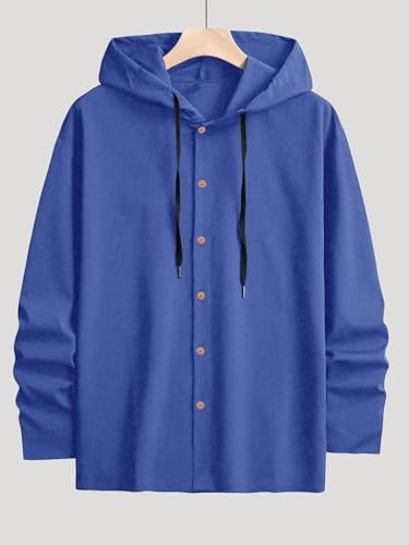 Image of Noble Monk Men's Relax Fit Hooded Shirt || Casual Wear for Men || Full Sleeve Shirts || Stylish Shirt for Men