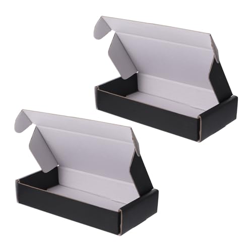 MAGICLULU Caja sin Cinta ni Pegamento de Papel Corrugada de Envío Negra Fácil de Armar Pack de 15 Piezas para Mailing y Envío