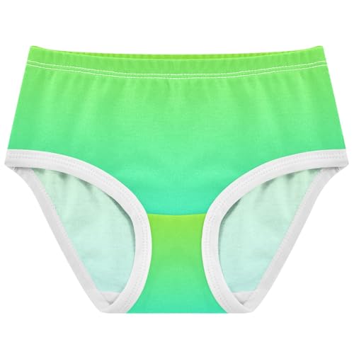Joisal Toddler Girls Underwear 2t Cotton Girl Panties Cute Fancy Briefs Girls Undies Lemon Green Cyan Gradient