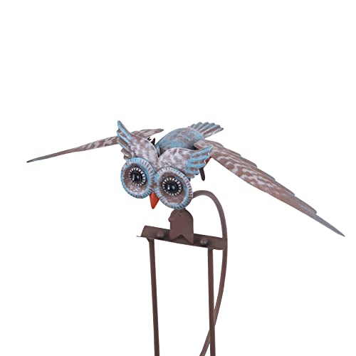 Muised Spinner Stakes For Yard Wing Flapping Kinetic Metal Owl Yard Stake Rocking Wind Whirly-Gig Owl Wing Spinner,Yard Wind Spinners,Garden Art Statue Gift #TOP5