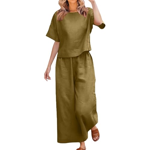 Ensemble d'été pantalon et haut ample gold pour vos journées détente