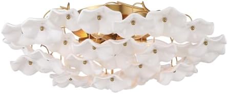 Crystorama Esme 22.5'' Aged Brass Semi Flush Mount