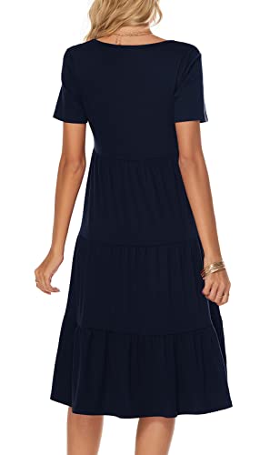 Image of Berydress Women's Casual Summer Tiered Midi Dress 2026 V Neck Boho Sundress