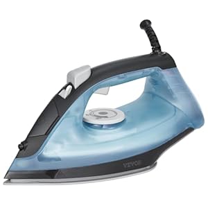 VEVOR Steam Iron, 1700W Iron for Clothes, Aluminum Alloy + PTFE Soleplate, Auto Shut-Off, Self-Cleaning, Four Temperature Settings, Quick Heating, Anti-Drip, Clothing Iron for Home Ironing Clothes