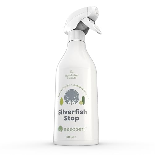 Inoscent Silverfish Killer Spray (500ml) - Non-Toxic Pet & Family Safe. Protect Lofts Books Wallpaper & Bathrooms | Kills on Contact | Non-Staining Eco Friendly Pest Control