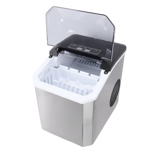 La Máquina de Fabricantes de Hielo de La Encimera Produce 20 Kg/día 15-20 Kg, 9 Cubos en 6 Minutos, Cubitos de Hielo Pequeños/grandes para La Cocina de La Oficina en Casa, ABS