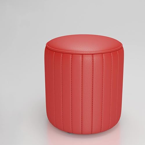 Tabouret de coiffeuse en similicuir blanc capitonné avec assise rembourrée pour dressing