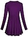 SeSe Code Plus Size Work Long Sleeve Blouse for Women Dressy Empire Waist Tunics Loose Fitting Tops Wear with Leggings Purple