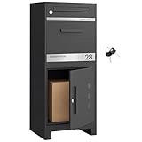 SONGMICS Paketbox, Paketbriefkasten, Briefkasten mit Paketfach...
