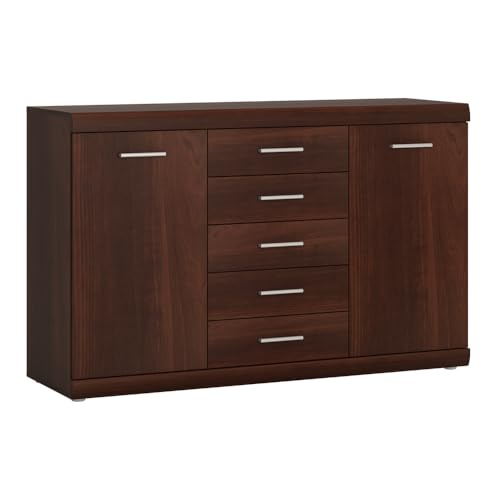 Lomadox Sideboard 140 cm Nussbaum Kommode Anrichte Wohnzimmerschrank Geschirrschrank Stauraumschrank