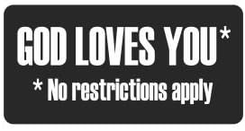 3pcs God Loves You No Restrictions Apply Funny Hard Hat/Helmet Stickers