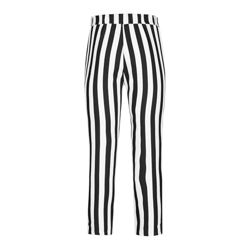 Mens Striped Dress Suit Pant Elastic Waist Flat Front Straight Leg Pant Classic Fit Comfy Casual Vintage Y2k Trousers2