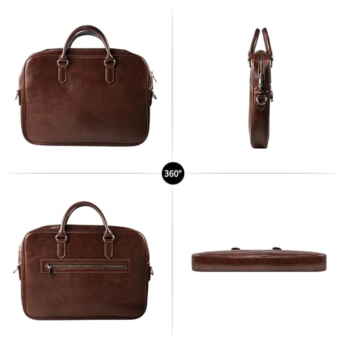 VICTORIA HYDE Brown Men's Briefcase, Men Business Bag Shoulder Handbag, 14 Inch Laptop Bag2